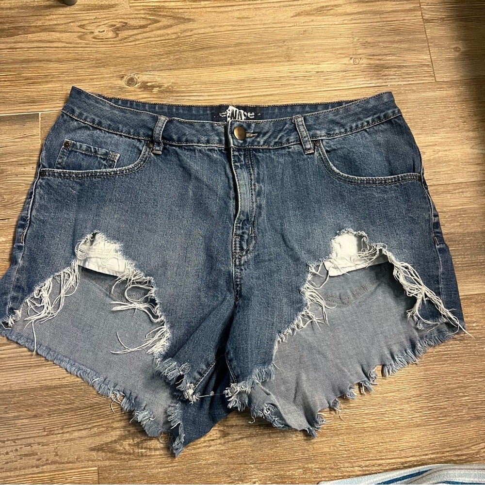 Distressed Denim Shorts